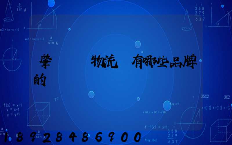 肇慶維龍物流園有哪些品牌的