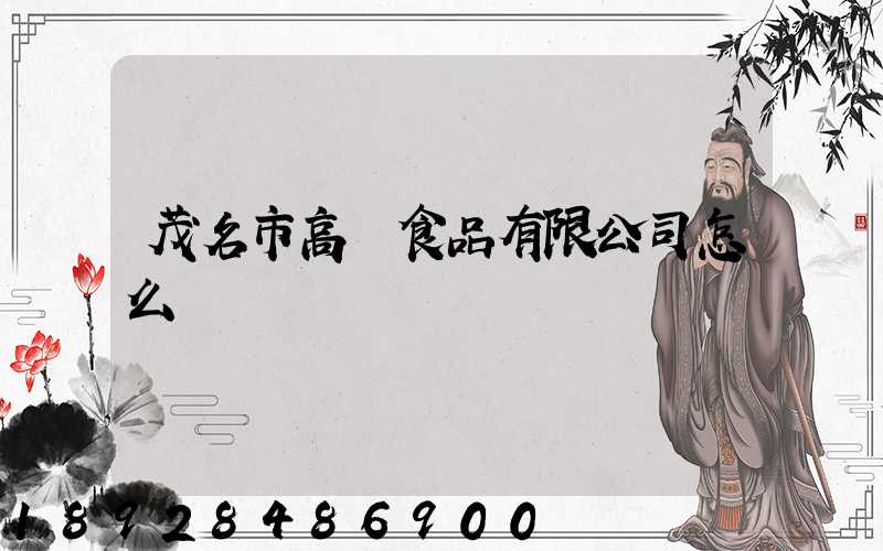 茂名市高興食品有限公司怎么樣