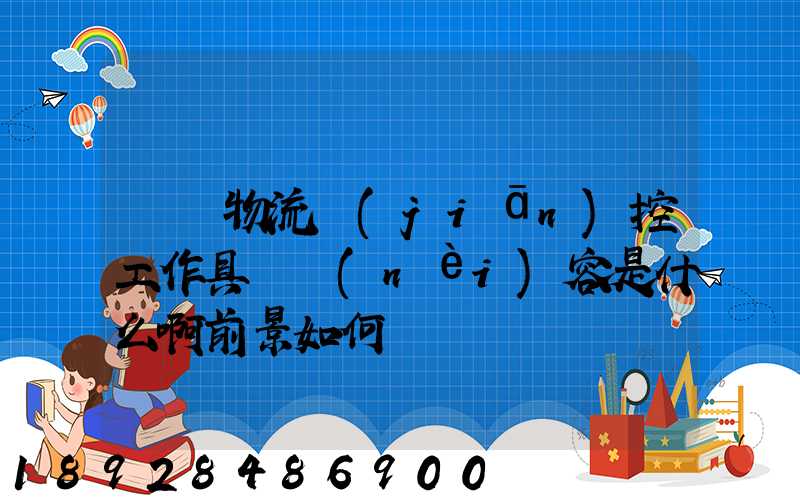 請問物流監(jiān)控工作具體內(nèi)容是什么啊前景如何