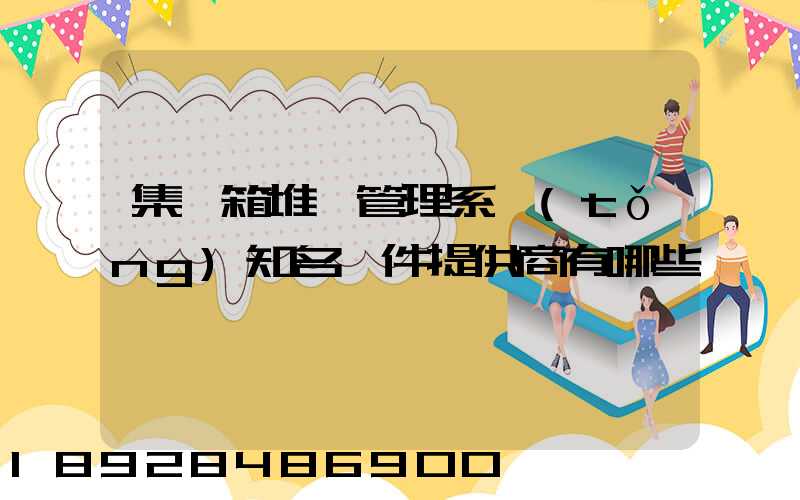 集裝箱堆場管理系統(tǒng)知名軟件提供商有哪些