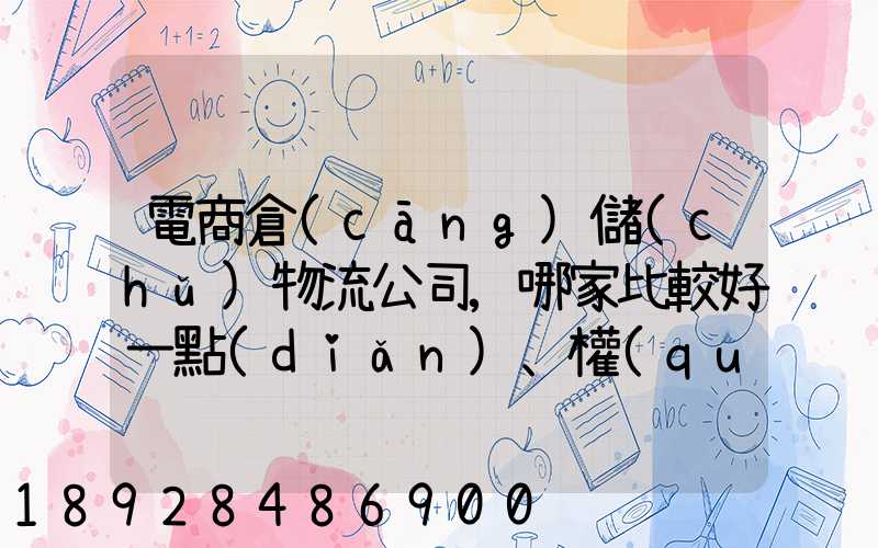電商倉(cāng)儲(chǔ)物流公司,哪家比較好一點(diǎn)、權(quán)威一點(diǎn)的