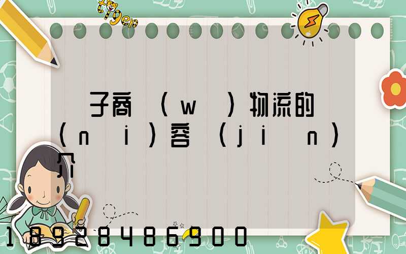 電子商務(wù)物流的內(nèi)容簡(jiǎn)介
