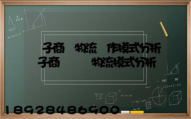 電子商務物流運作模式分析電子商務倉儲物流模式分析