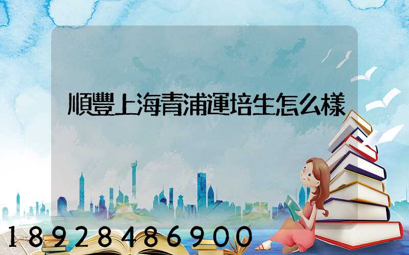 順豐上海青浦運培生怎么樣